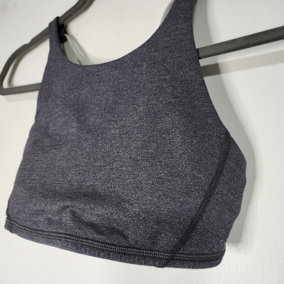 Lululemon Grey Soul Cycle Strappy Sports Bra Open back Yoga Workout Gym training - Picture 6 of 9